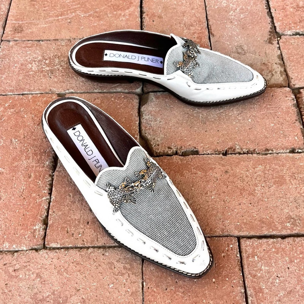 DONALD J PLINER Western Style Mule Silver Frog Detail